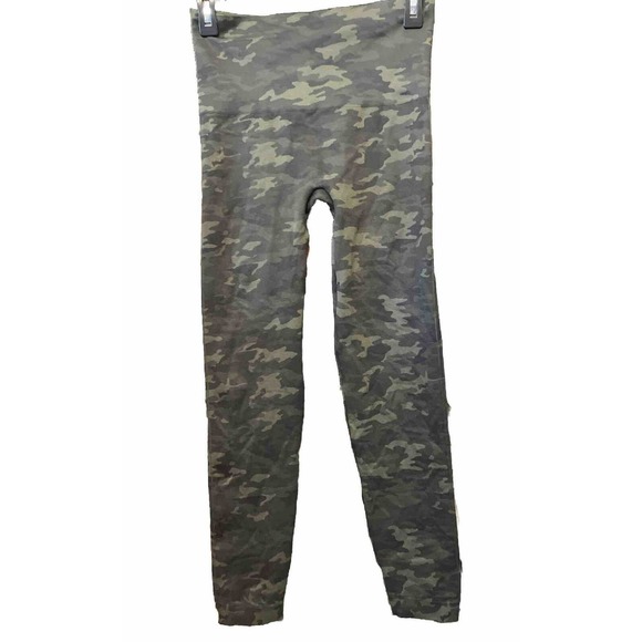 NEW Women’s Spanx leggings Look at Me Now Green Camo Seamless High Rise Large - Picture 6 of 7